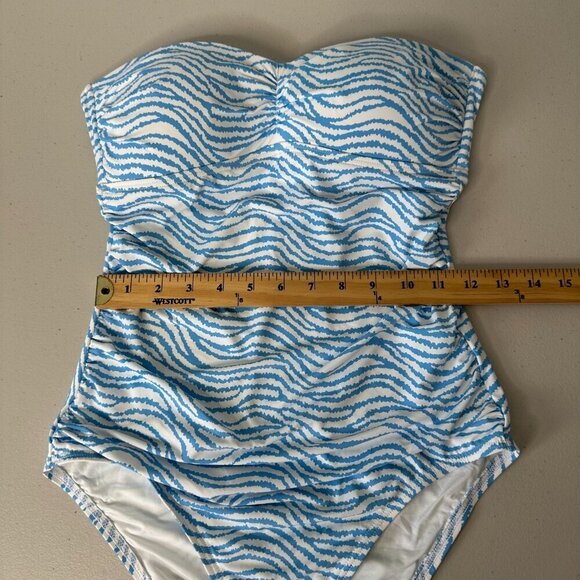 J McLaughlin Koa One Piece Swimsuit Size 6 Radio Waves Blue White NWOT - Picture 9 of 11